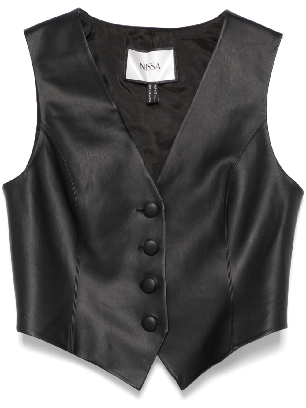 faux-leather waistcoat