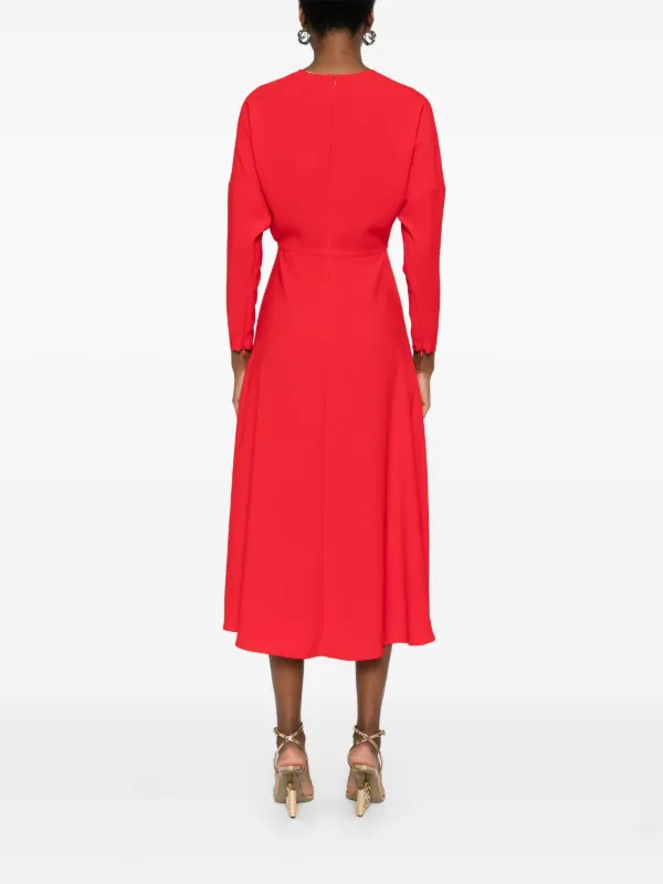 chinese dress ladies A-LINE CREPE SHIFT GOWN WITH CONTRAST EMBROIDERY  Lucian Matis