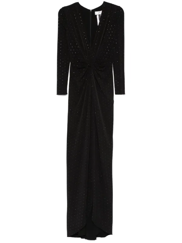 chinese dress ladies Black Maxi Dress With Rhinestone Fringe Detail main image 0