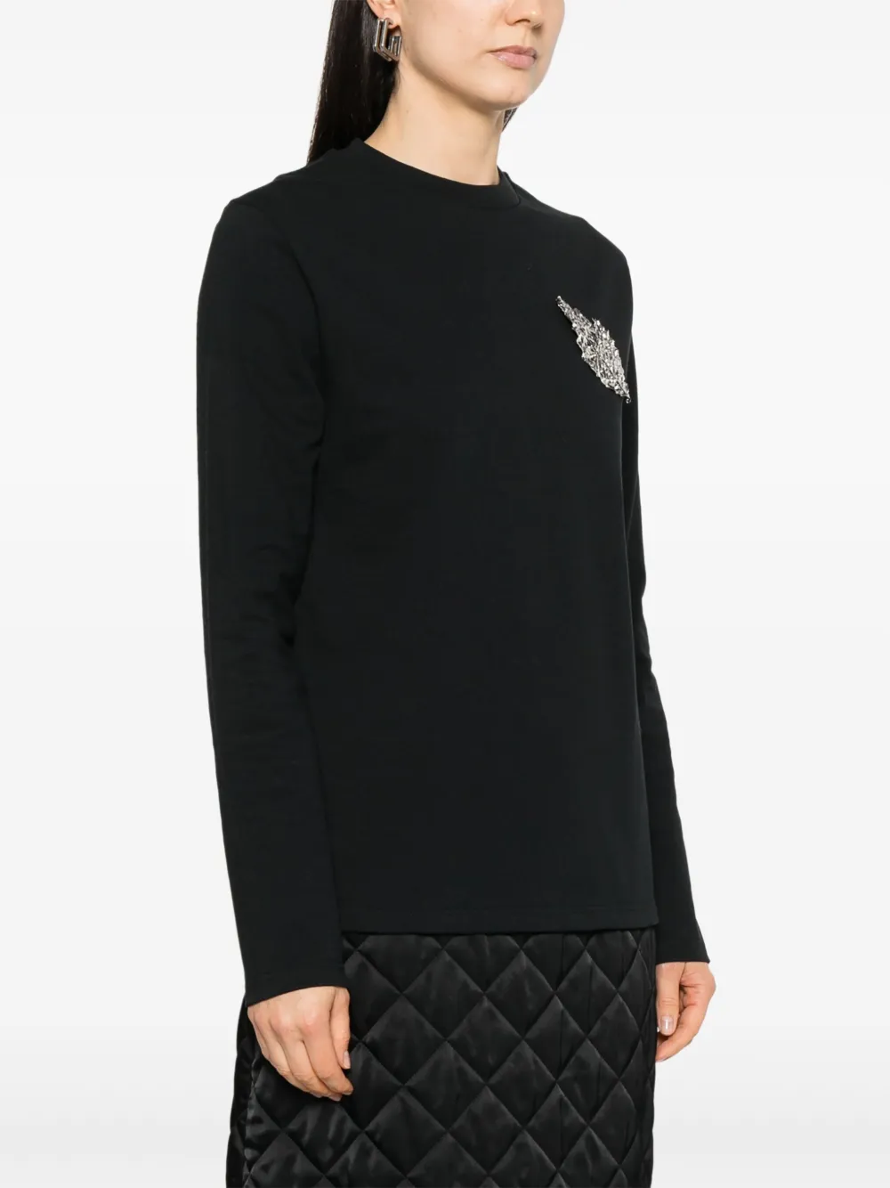 Jil Sander T-shirt met broche detail Zwart