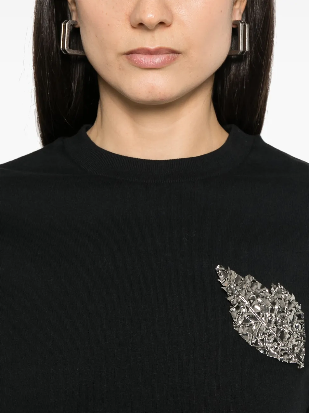 Jil Sander T-shirt met broche detail Zwart