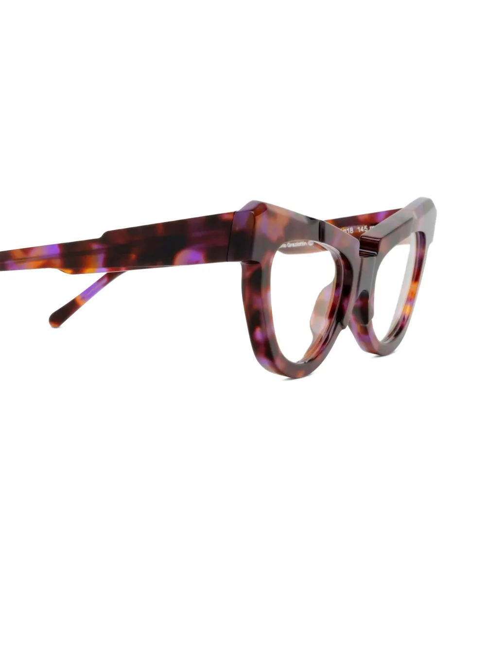 Kuboraum K39 bril met cat-eye montuur en schildpadschild design Paars