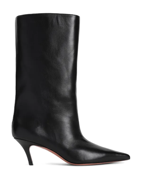 Amina Muaddi 60mm Fiona Boots in Black