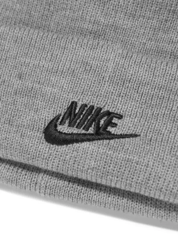 Nike Kids logo-embroidered Beanie Hat Grey FARFETCH IN