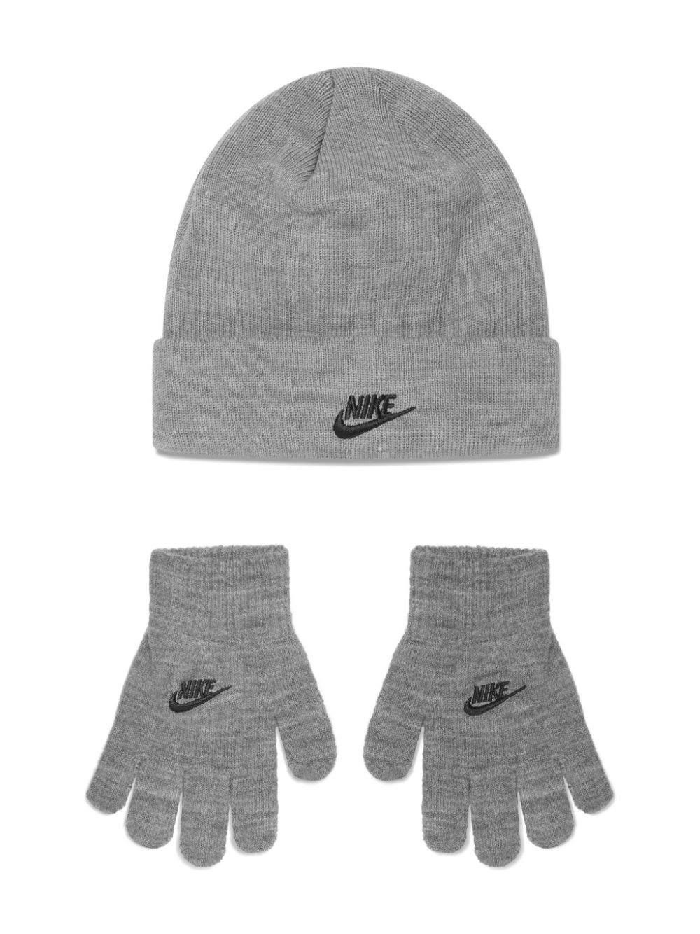 Nike Kids logo-embroidered beanie hat - Grey