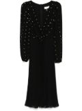 NISSA crystal-embellished chiffon midi dress - Black