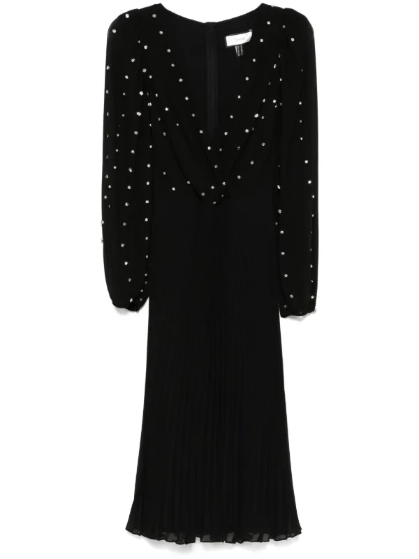 sachin and babi light blue dress NISSA crystal-embellished Chiffon Midi Dress | Black