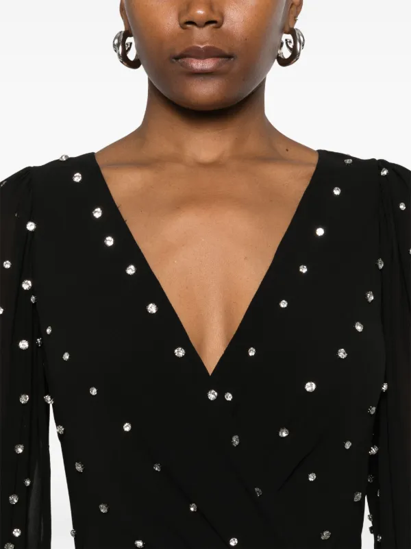 embellished chiffon midi dress Crystal-embellished chiffon midi dress Color: Black RASARIO Online Boutique 40 (FR) / Black