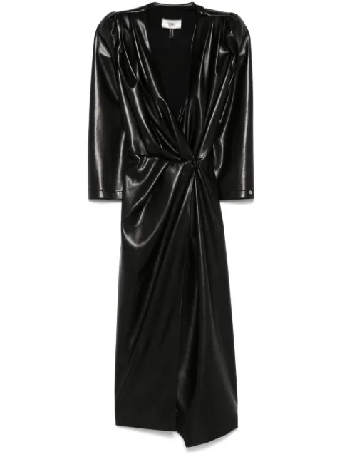NISSA faux-leather midi dress