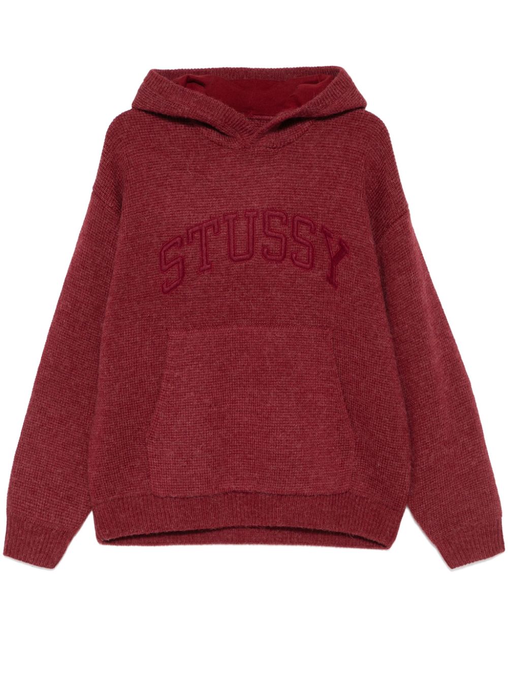 Stussy Felpa In Maglia Con Applicazione e Cappuccio Rosso FARFETCH IT