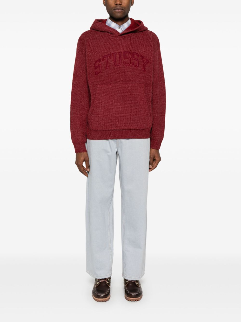 Stüssy Gebreide hoodie met patch - Rood