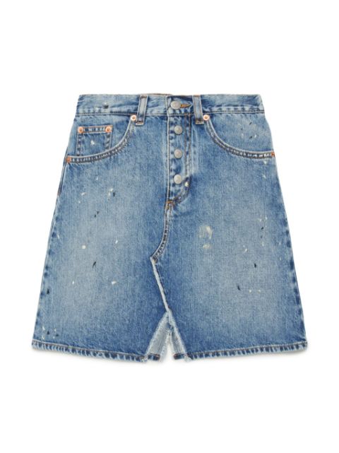 MM6 Maison Margiela Kids paint-splatter denim skirt 