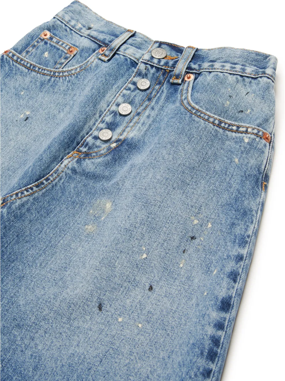 MM6 Maison Margiela Kids Spijkerrok met verfspatten Blauw