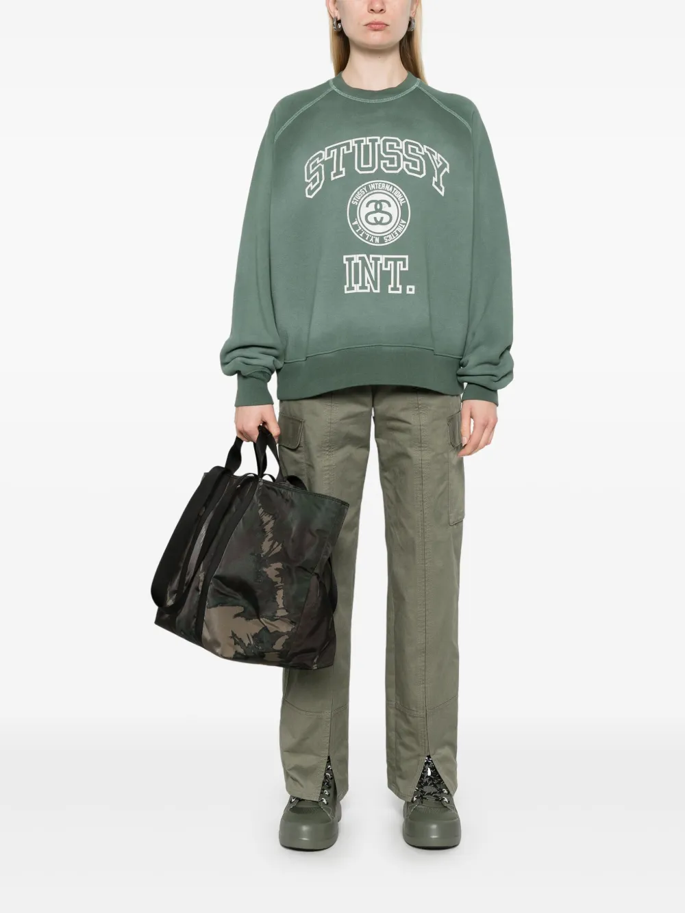 Stüssy Overlock sweater Groen