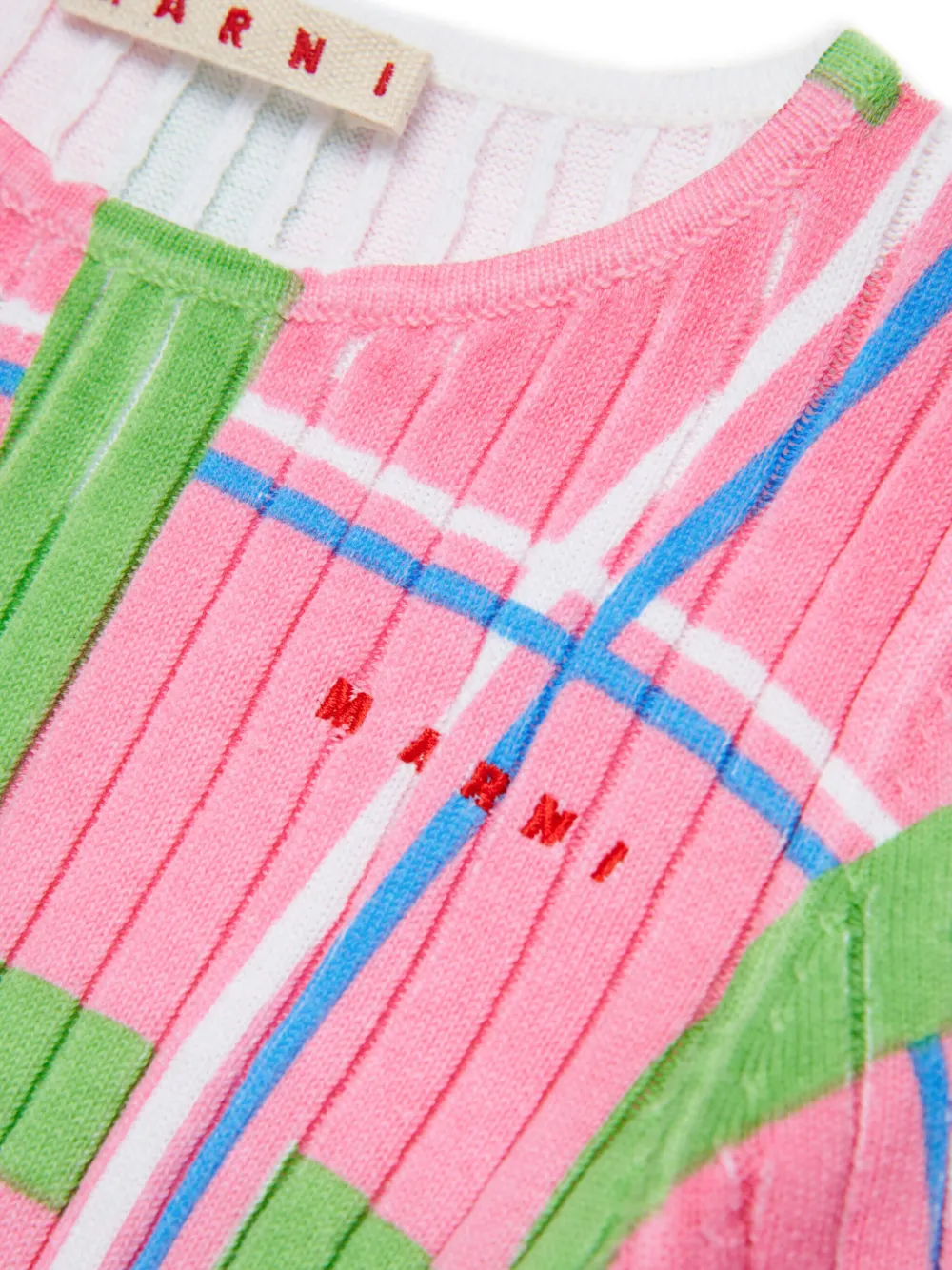 Marni Kids Geruit T-shirt Roze