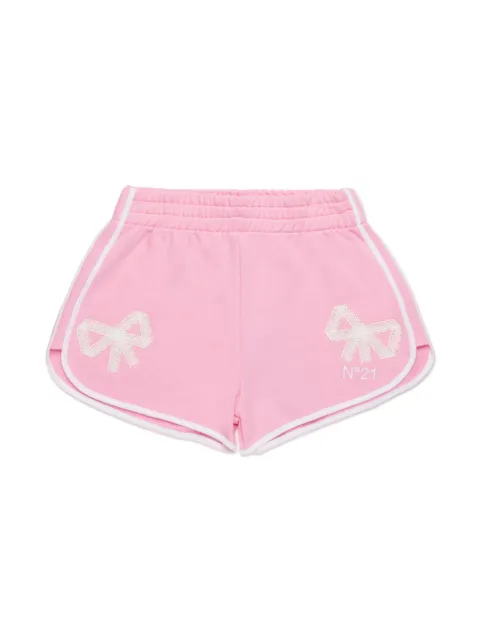 Nº21 Kids logo patch shorts