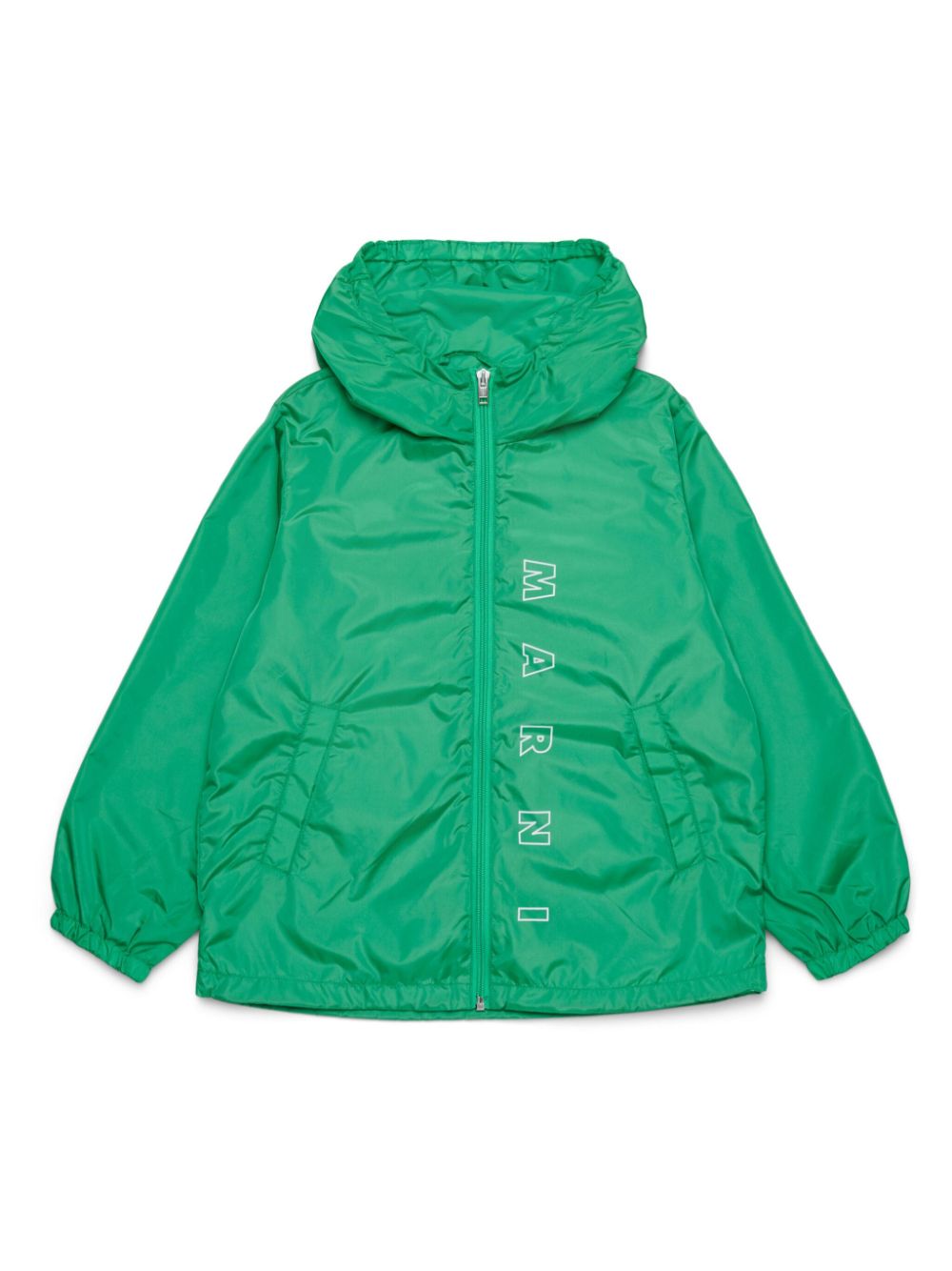 Marni Kids logo-print rain jacket - Green