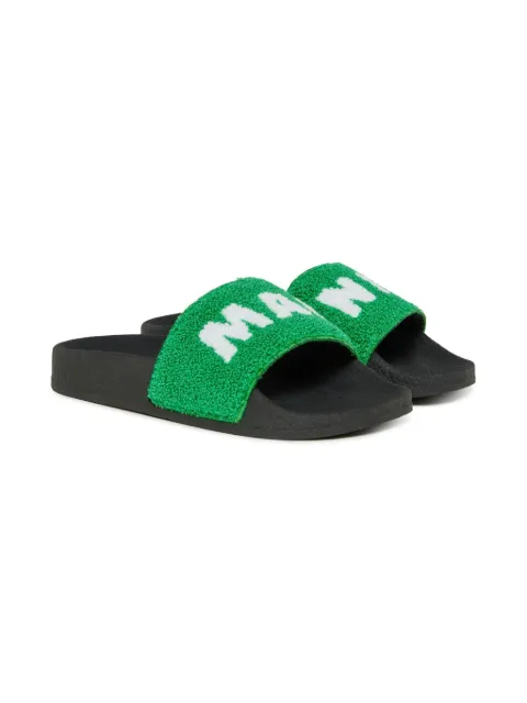 Marni Kids 텍스처 슬라이더 샌들