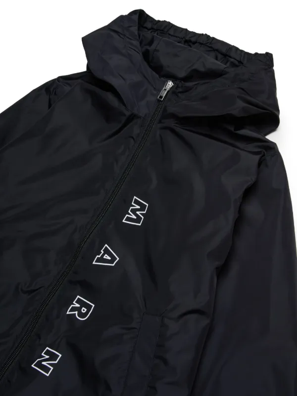 Marni Kids logo-print Hooded Jacket | Black | FARFETCH ZA