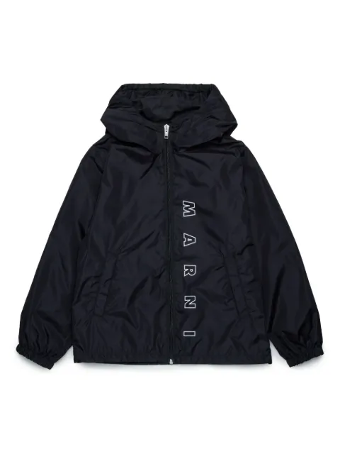 Marni Kids logo-print hooded jacket