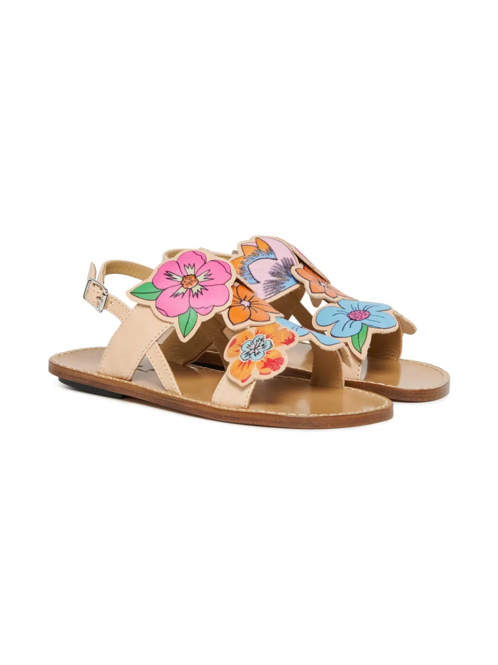 Marni Kids flower-detailing sandals Neutrals