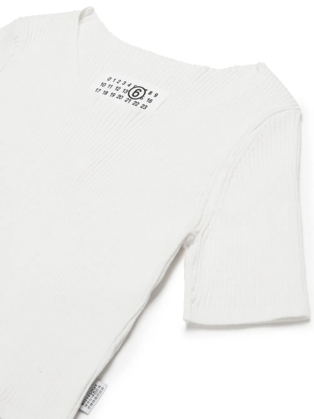 MM6 Maison Margiela Kids Ribgebreide top Wit