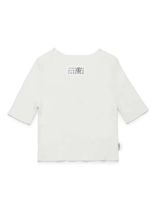 MM6 Maison Margiela Kids リブニット トップ | ホワイト | FARFETCH JP