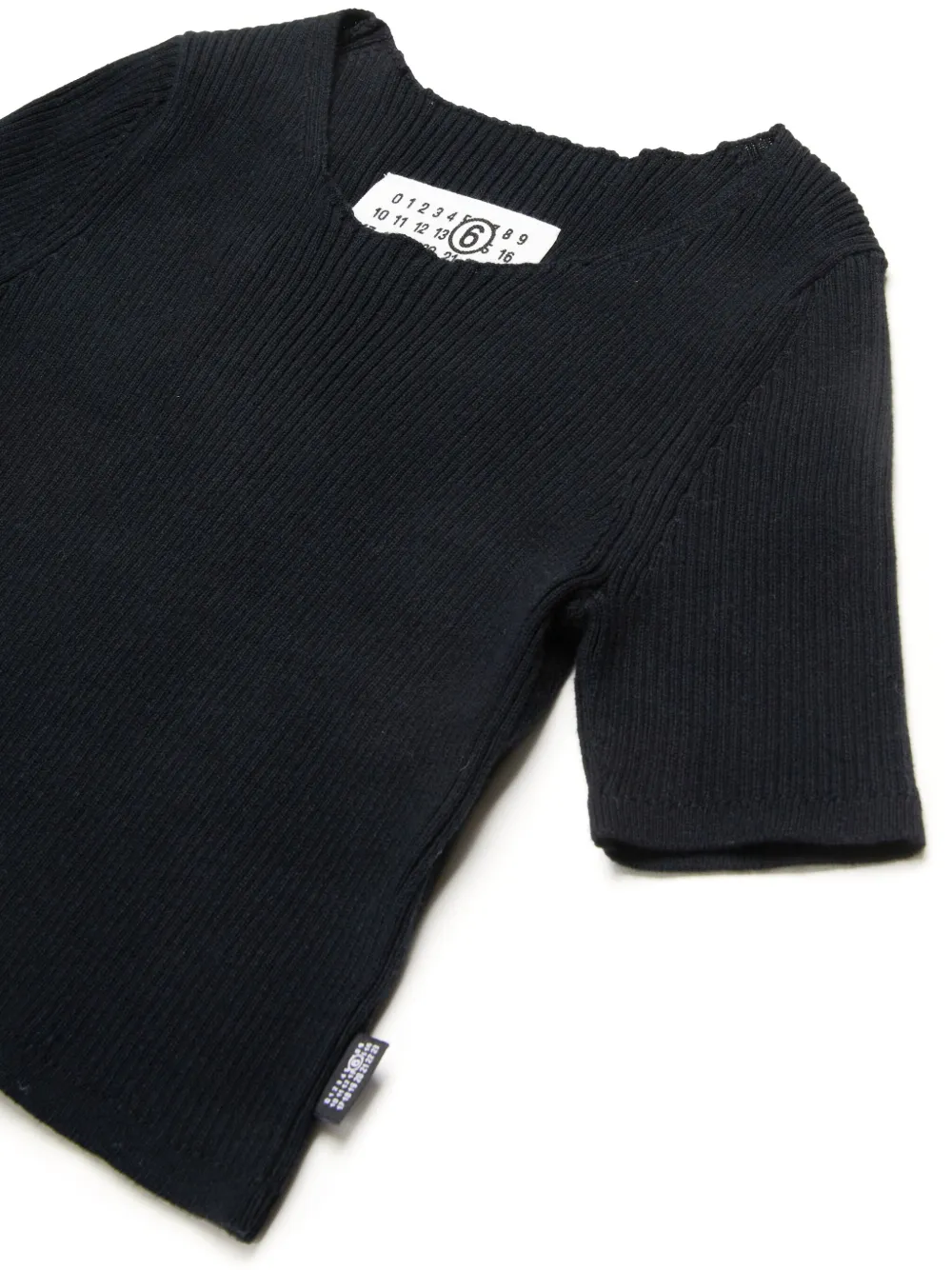 MM6 Maison Margiela Kids Ribgebreide top Zwart