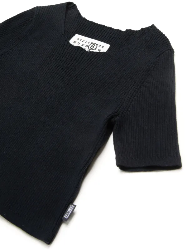 MM6 Maison Margiela Kids リブニット トップ | ブラック