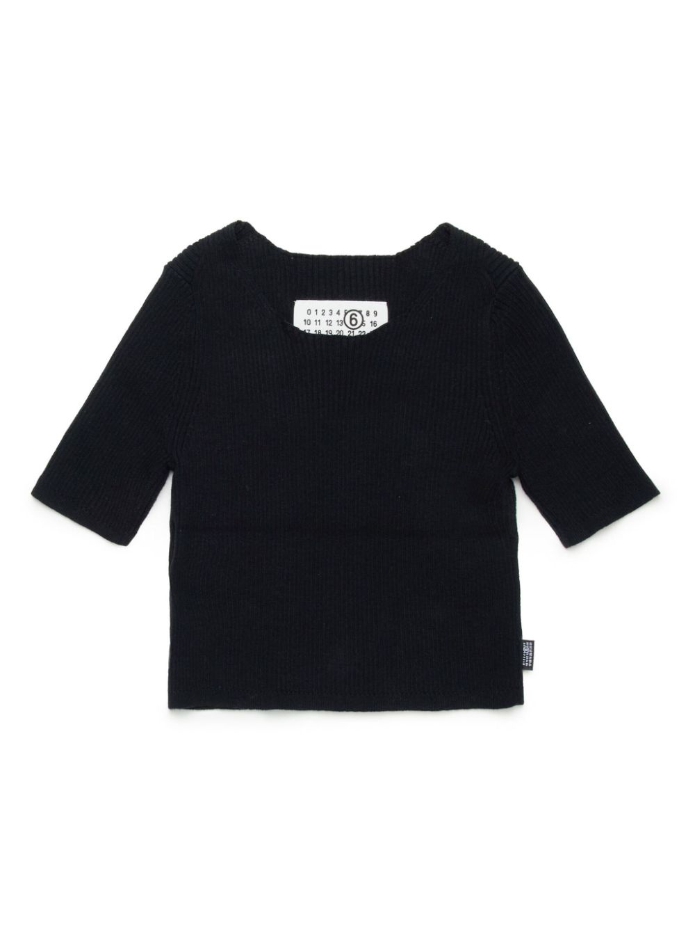 MM6 Maison Margiela Kids Ribgebreide top Zwart