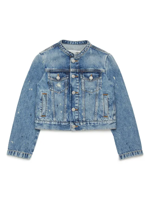 人気 ブランド チェック Margiela Maison MM6 Kids JP FARFETCH | ブルー | デニムジャケット Gジャン+デニムジャケット