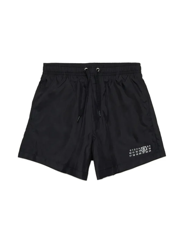MM6 Maison Margiela Kids ロゴ スイムショーツ | ブラック | FARFETCH JP