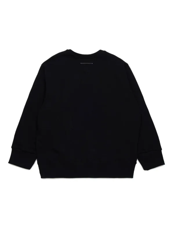 【新作】MM6 Maison Margiela KIDS キッズ スウェットシャツ MM6 Maison Margiela Kids Numbers スウェットシャツ | ブラック