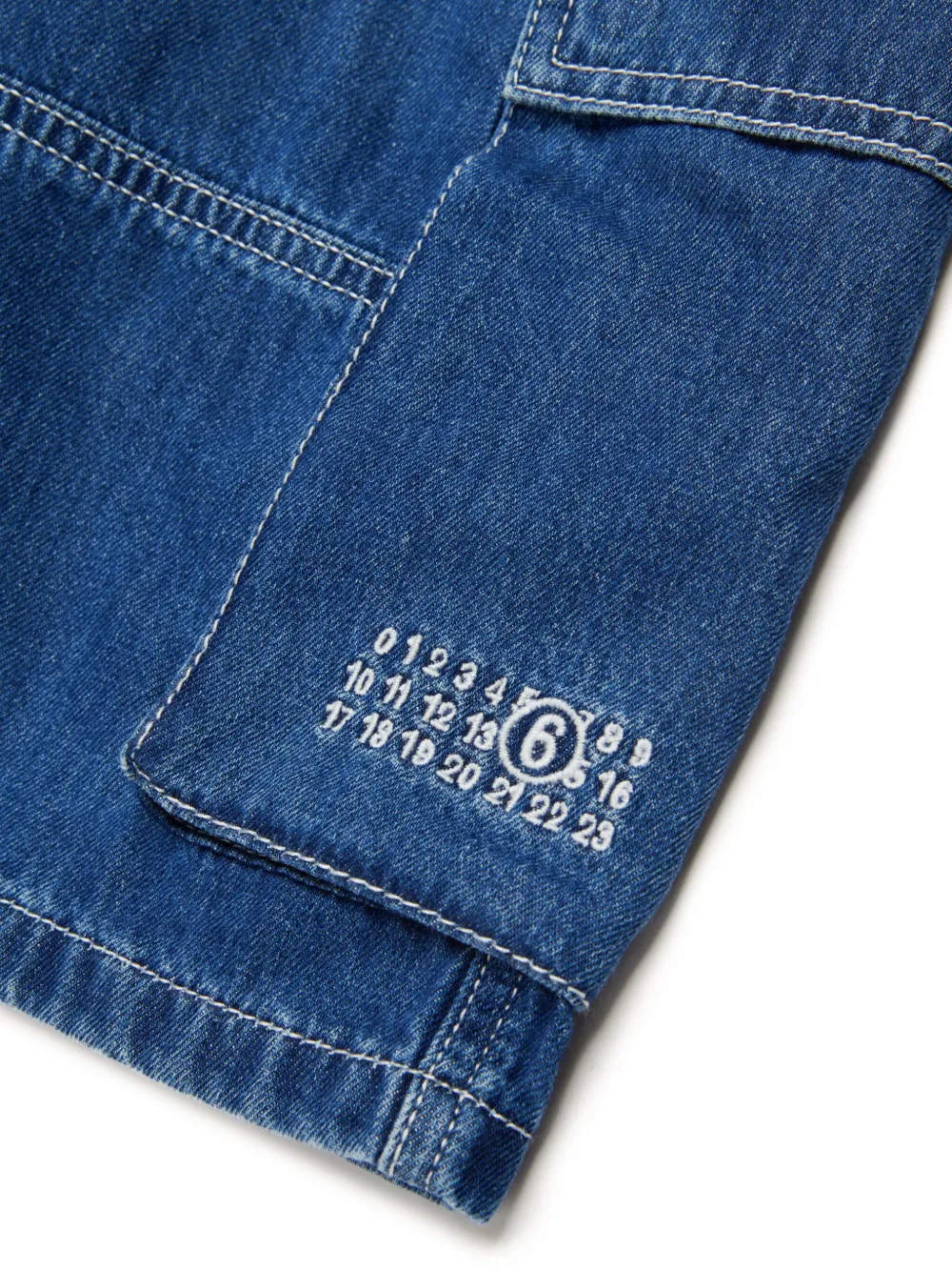 MM6 Maison Margiela Kids Cargo spijkershorts Blauw