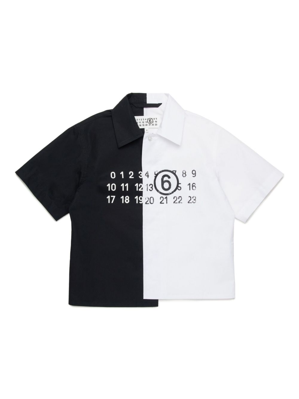 MM6 Maison Margiela Kids numbers-print polo shirt - Black