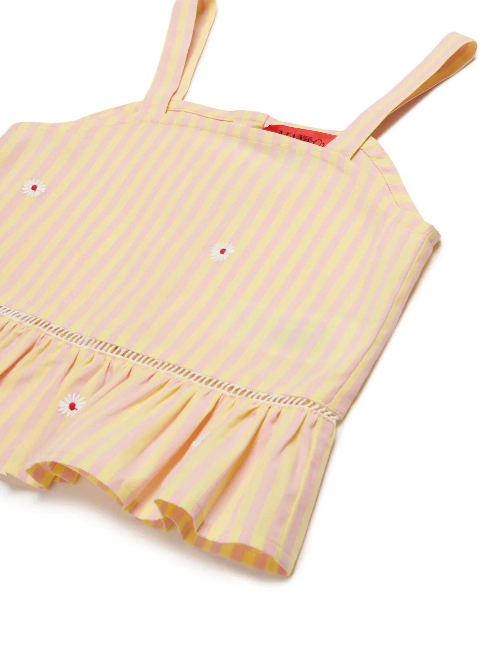 MAX&Co. Kids Gestreepte cropped top Geel