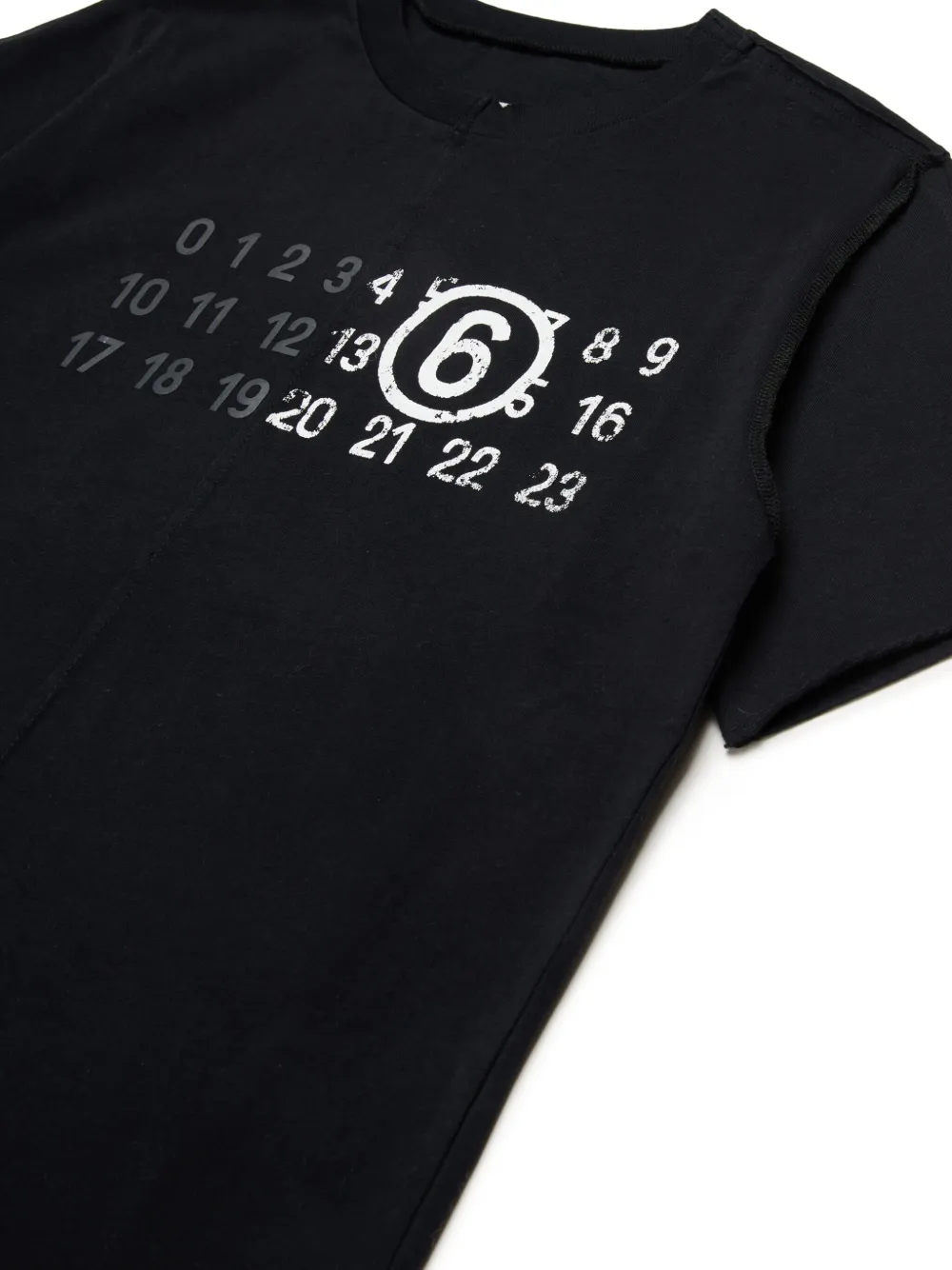 MM6 Maison Margiela Kids Numbers T-shirt Zwart