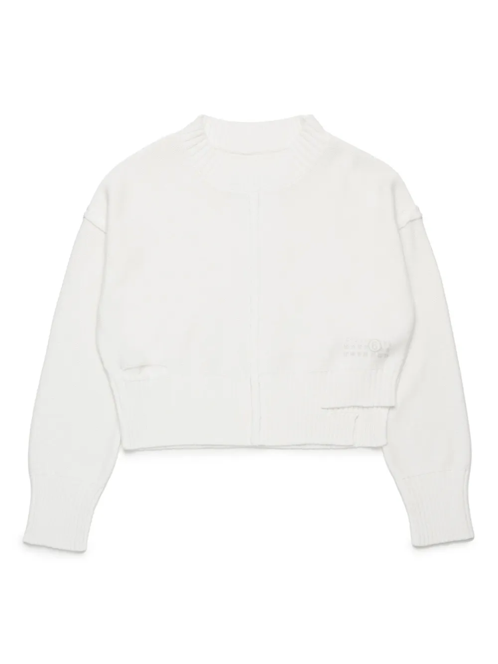 MM6 Maison Margiela Kids カットアウト プルオーバー - ホワイト MM6 Maison Margiela Kids カットアウト プルオーバー - ホワイト