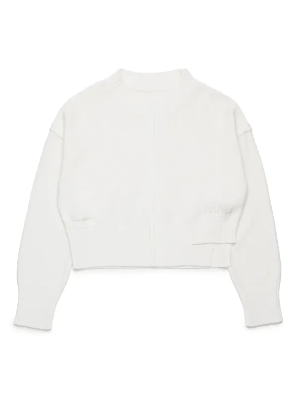 MM6 Maison Margiela キッズ　スウェット　ホワイト MM6 Maison Margiela Kids カットアウト プルオーバー | ホワイト