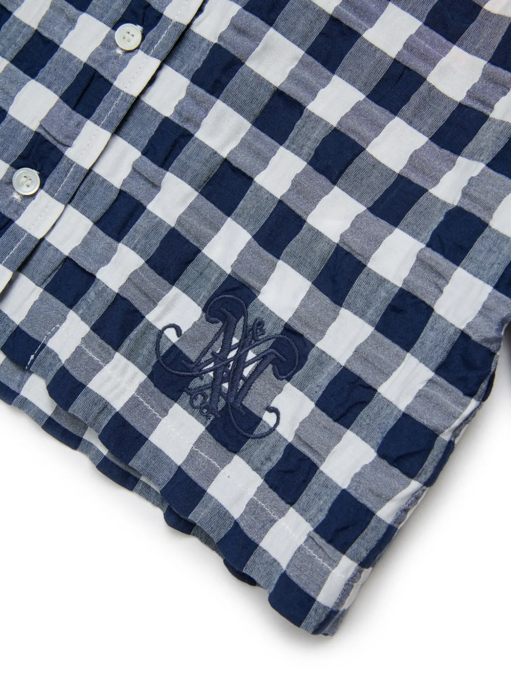 Max & Co Checkered Shirt In Blue