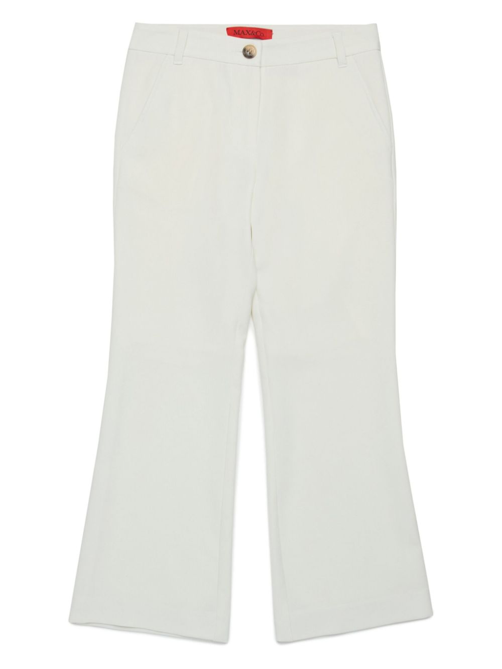 MAX&Co. Kids mid-rise flared trousers - White