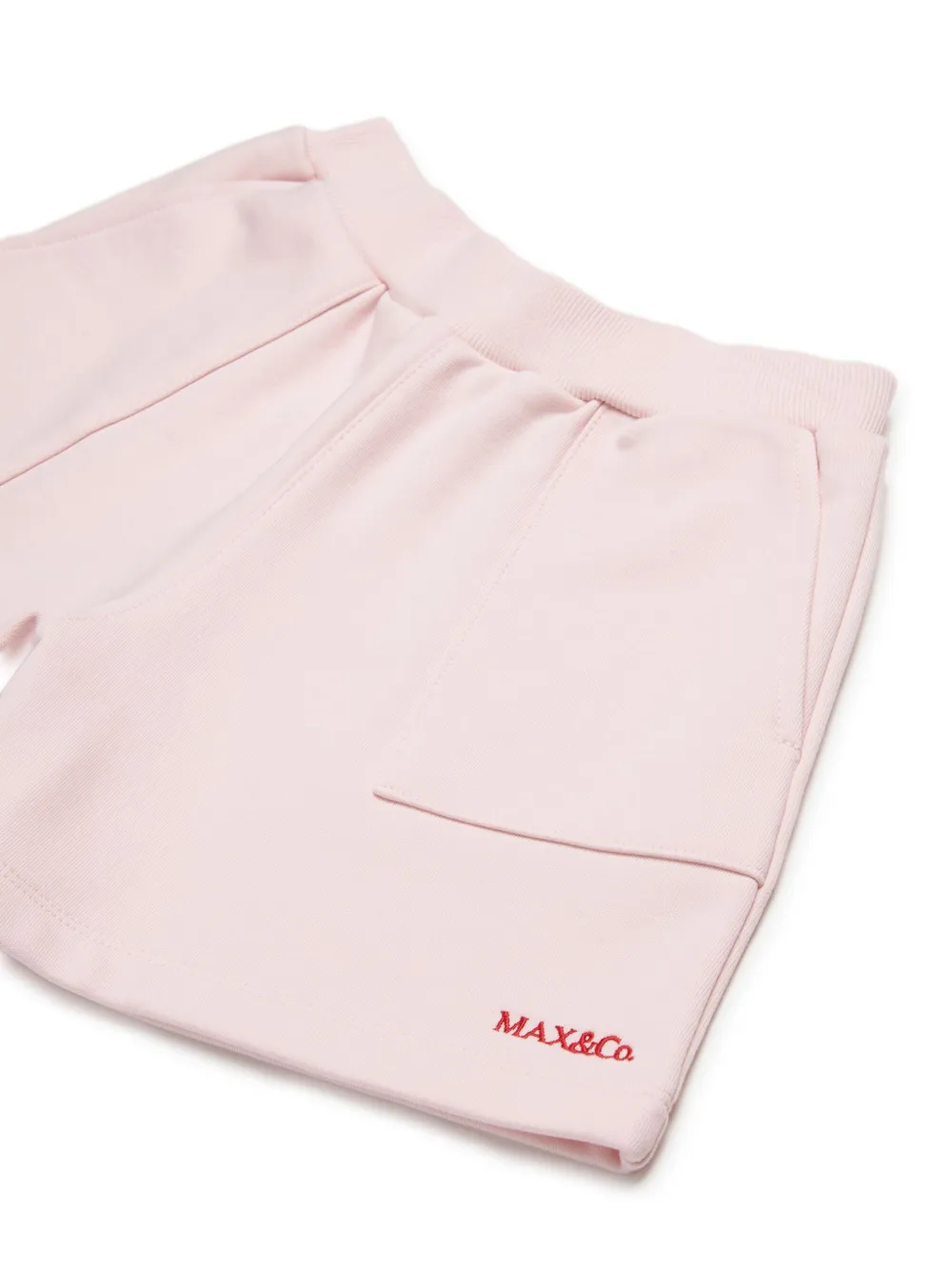 MAX & CO LOGO-EMBROIDERED TRACK SHORTS