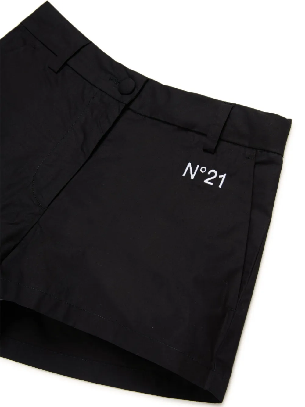  Nº21 Kids Embroidered Logo Shorts - Black 