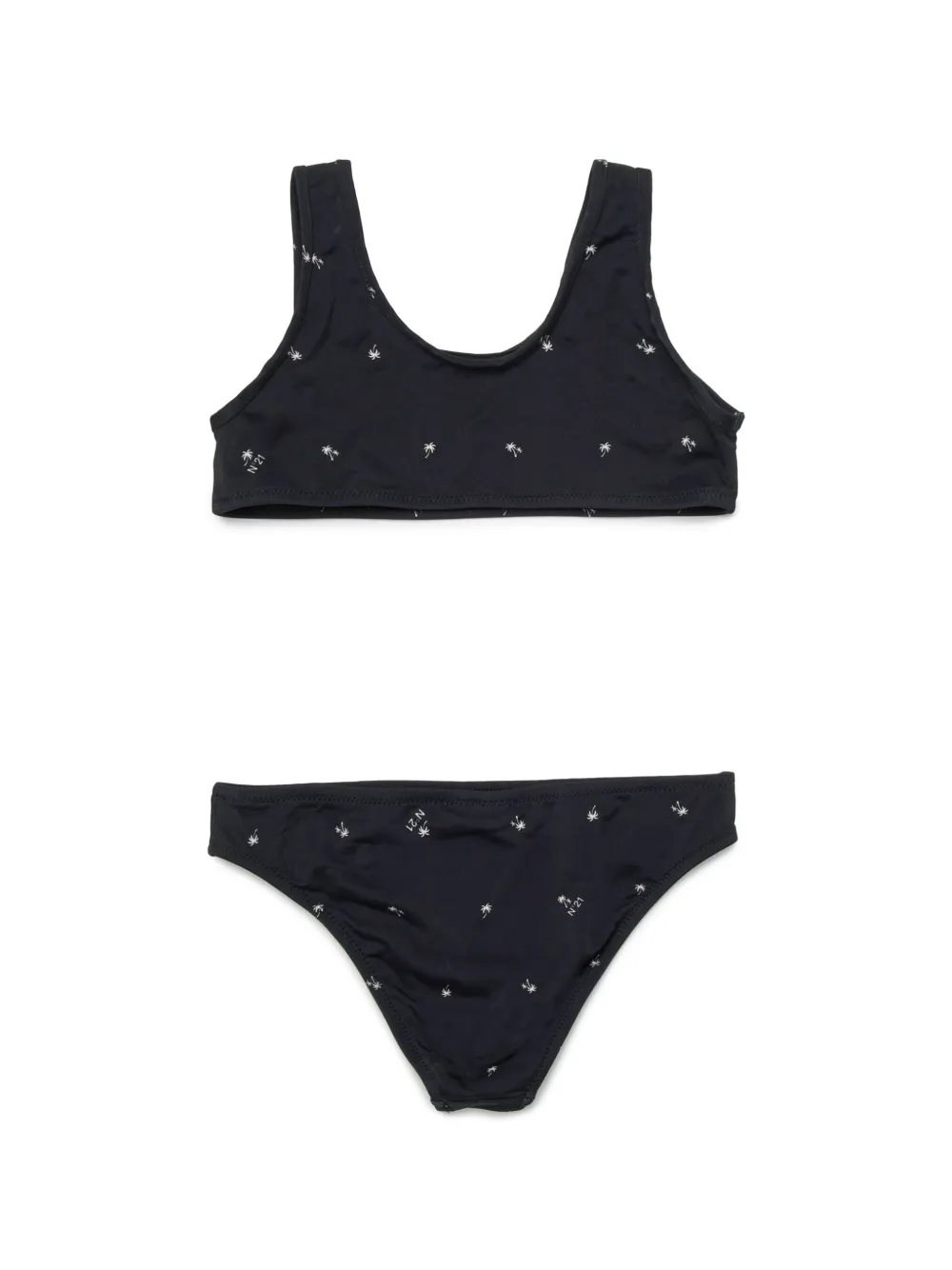 Nº21 Kids Bikini met palmboomprint - Zwart