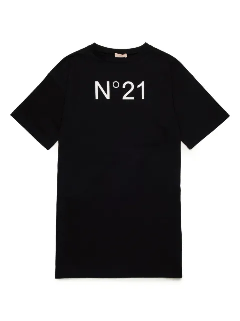 Nº21 Kids vestido estilo playera con logo estampado