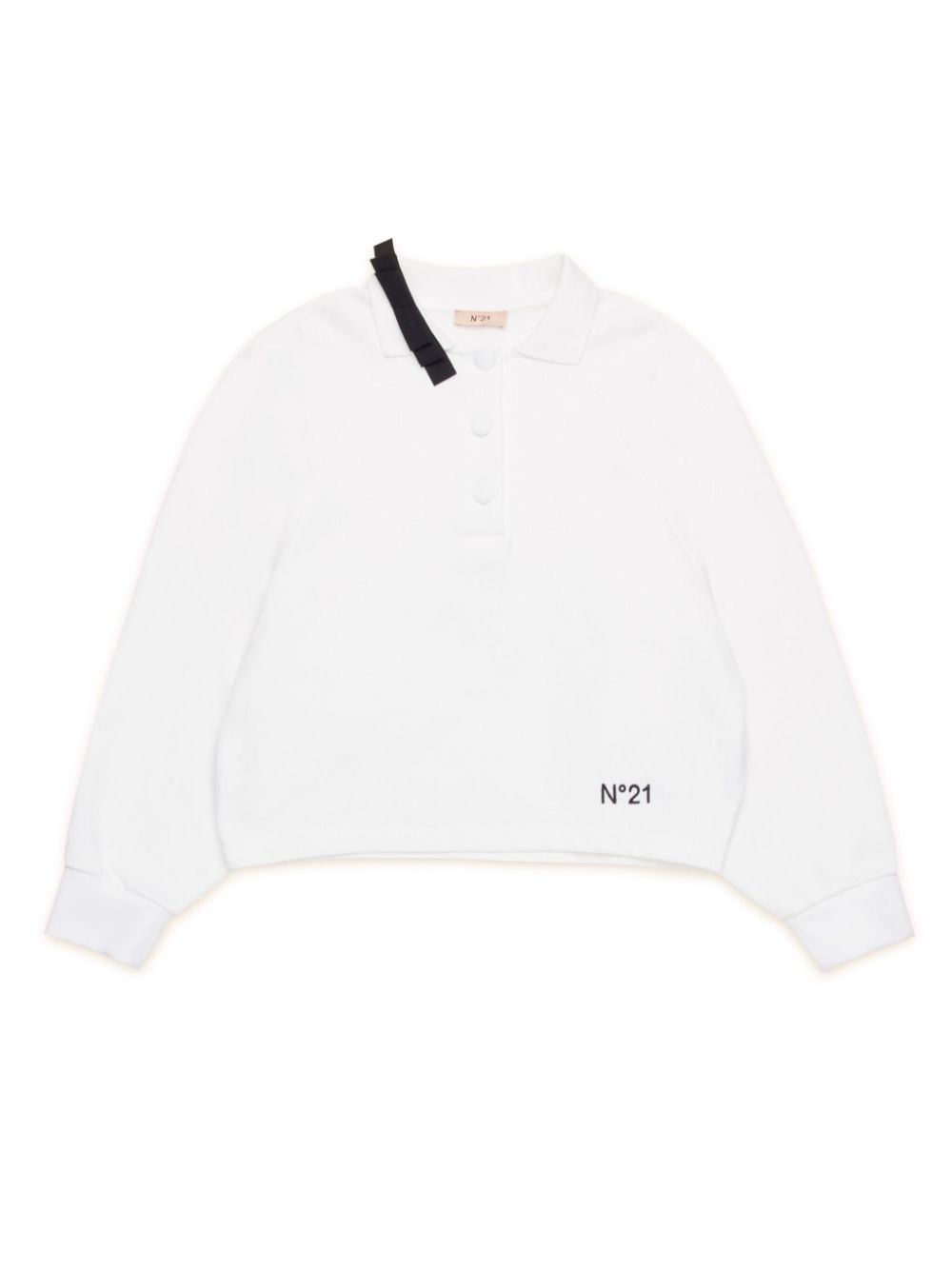 Nº21 Kids button placket sweatshirt - White