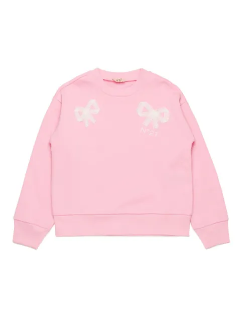 Nº21 Kids bow-appliqué sweatshirt