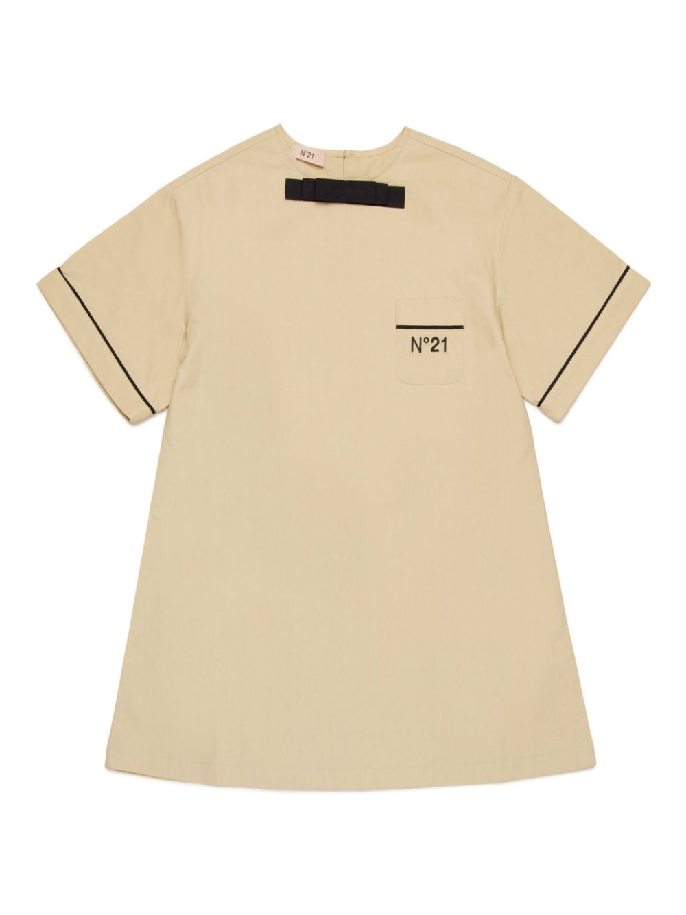 Nº21 Kids bow cotton dress - Neutrals