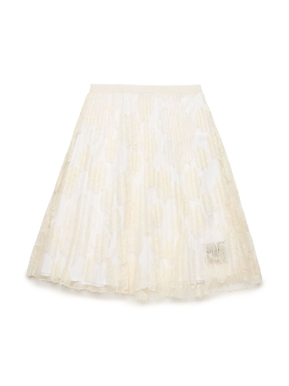 Nº21 Kids lace-overlay skirt - Neutrals