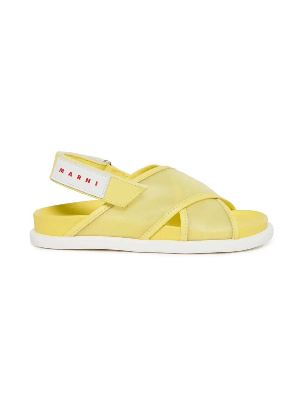 Marni Kids logo-print sandals Yellow